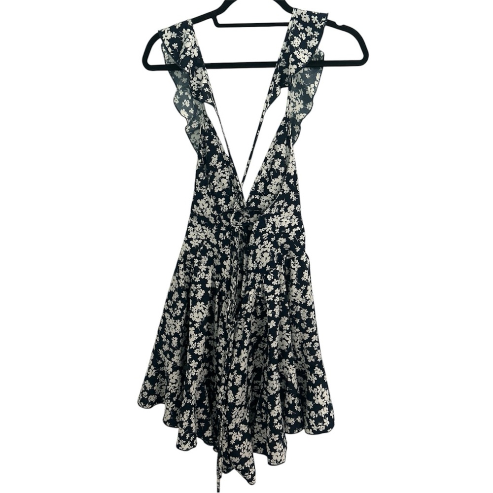 Blue and White Ruffled Romper